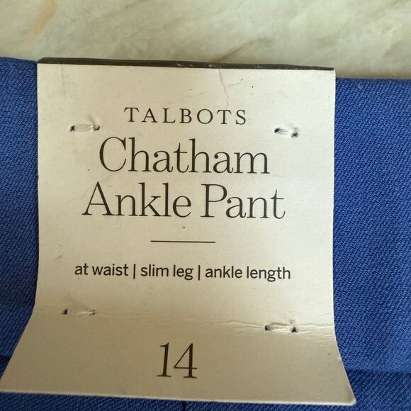 TALBOTS CHATHAM ANKLE pants cotton blend stretch size 14 NWT - Picture 4 of 9